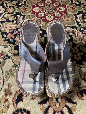 Burberry Plaid Wedge Sandals